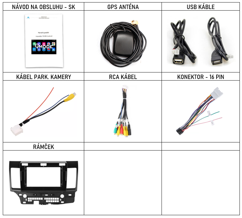 SK Prislusenstvo pre autorádio Bmode BEV46 pre Mitsubishi Lancer s CarPlay AndroidAuto - evtech.sk